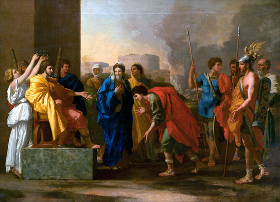 The continence of Scipio by Nicolas Poussin, oil painting reproduction on canvas The continence of Scipio by Nicolas Poussin