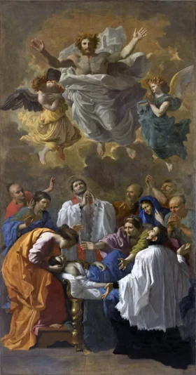 Saint Francis Xavier bringing to life the daughter of an inhabitant of Cangoxima [Kagoshima], Japan by Nicolas Poussin