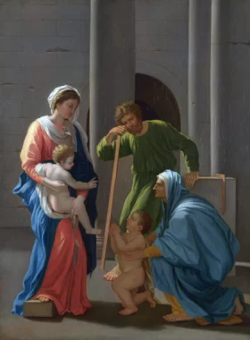 The Holy Family with Saints Elizabeth and John by Nicolas Poussin