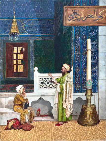 Koranic Instruction by Osman Hamdi Bey, oil painting reproduction on canvas Koranic Instruction by Osman Hamdi Bey