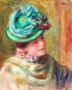 Study, Jeanne Baudot in Green Hat, 1896 by Pierre Auguste Renoir