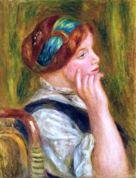 Portrait De Femme Au Bandeau Vert by Pierre Auguste Renoir