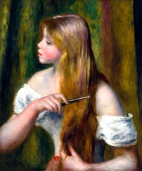 Young Girl Painting (La Toilette), 1894 by Pierre Auguste Renoir Young Girl Painting (La Toilette), 1894 by Pierre Auguste Renoir