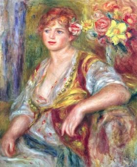 Blonde Woman with a Rose by Pierre Auguste Renoir Blonde Woman with a Rose by Pierre Auguste Renoir