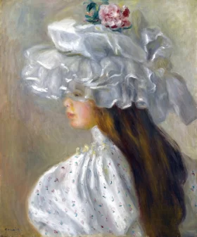 Woman in White Hat, 1892 by Pierre Auguste Renoir
