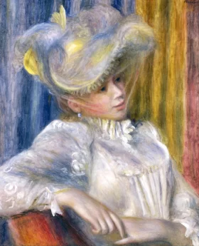 Woman with a Hat by Pierre Auguste Renoir