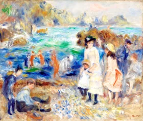 Children on the Seashore, Guernsey by Pierre Auguste Renoir