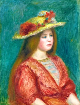 Femme Au Corsage Rouge by Pierre Auguste Renoir