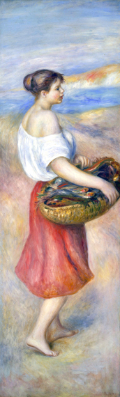 Girl with a Basket of Fish by Pierre Auguste Renoir