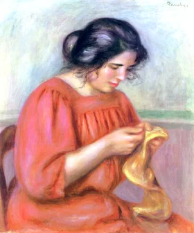 Gabrielle Mending by Pierre Auguste Renoir Gabrielle Mending by Pierre Auguste Renoir