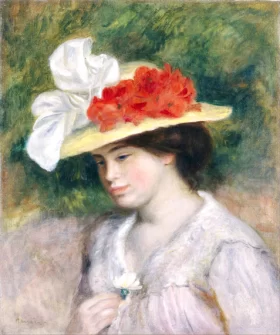 Woman in a Flowered Hat by Pierre Auguste Renoir Woman in a Flowered Hat by Pierre Auguste Renoir