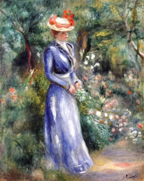 Woman in a Blue Dress by Pierre Auguste Renoir