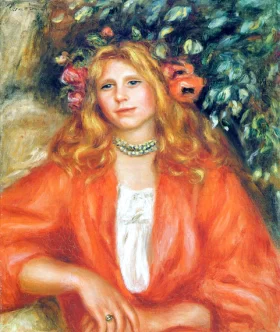 Young Woman Wearing a Garland of Flowers by Pierre Auguste Renoir Young Woman Wearing a Garland of Flowers by Pierre Auguste Renoir