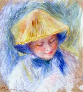 Portrait De Femme En Chapeau De Paille by Pierre Auguste Renoir Portrait De Femme En Chapeau De Paille by Pierre Auguste Renoir