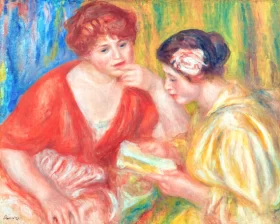 La Lecture, Deux Femmes Aux Corsages Rouge Et Rose by Pierre Auguste Renoir La Lecture, Deux Femmes Aux Corsages Rouge Et Rose by Pierre Auguste Renoir