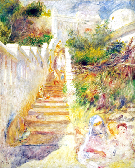The Steps, Algiers by Pierre Auguste Renoir, oil painting reproduction on canvas The Steps, Algiers by Pierre Auguste Renoir