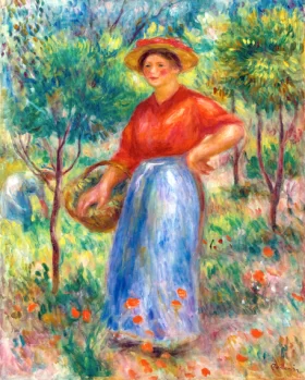 Jeune Fille Au Panier (Gabrielle Au Jardin) by Pierre Auguste Renoir