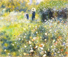 Woman with a Parasol in a Garden 1875 by Pierre Auguste Renoir Woman with a Parasol in a Garden 1875 by Pierre Auguste Renoir