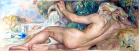 Nu Dans Un Paysage Or Le Fleuve by Pierre Auguste Renoir