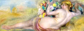 Reclining Nude Woman Bearing Fruit, 1888 by Pierre Auguste Renoir
