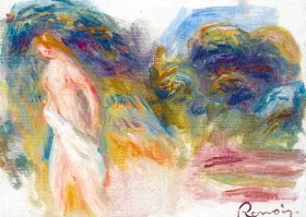 Woman Nude and Landscape, Circa 1907 by Pierre Auguste Renoir