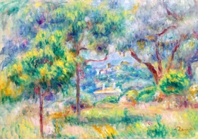 Le Village De Cagnes Vu De La Terrase Des Collettes by Pierre Auguste Renoir