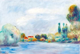 Maison Sur La Rive by Pierre Auguste Renoir