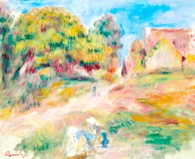 Arbres, Maison, Route Et Paysage, Circa 1900 by Pierre Auguste Renoir
