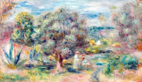 Aloès, La Cueillette a Cagnes by Pierre Auguste Renoir