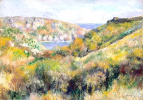 Hills Around the Bay of Moulin Huet, Guernsey by Pierre Auguste Renoir