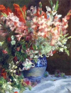 Gladiolas in a Vase by Pierre Auguste Renoir