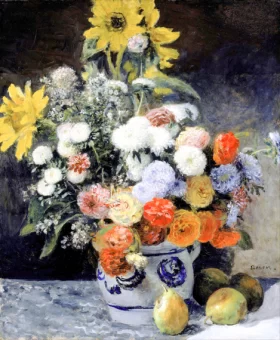 Mixed Flowers in an Earthenware Pot 1869 by Pierre Auguste Renoir