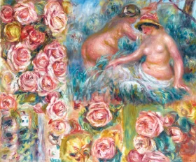 Étude De Nus Et De Fleurs by Pierre Auguste Renoir