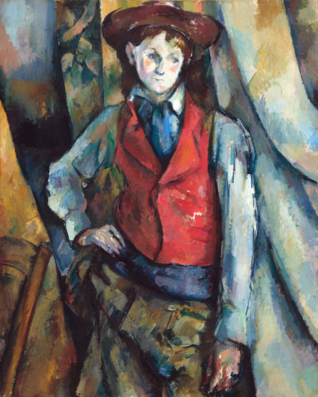 Boy in a Red Waistcoat by Paul Cezanne, oil painting reproduction on canvas Boy in a Red Waistcoat by Paul Cezanne