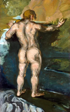 Bather and Rocks by Paul Cezanne