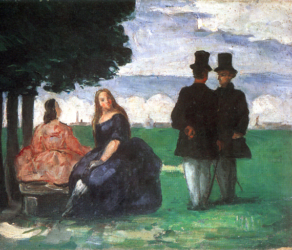 La Promenade 1866 by Paul Cezanne