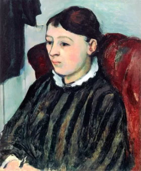 Madame Cezanne En Robe Rayée by Paul Cezanne