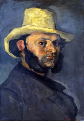 Gustave Boyer in a Straw Hat by Paul Cezanne