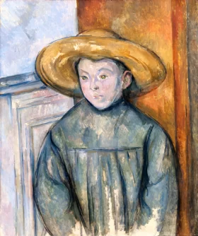 Boy with a Straw Hat 1896 by Paul Cezanne
