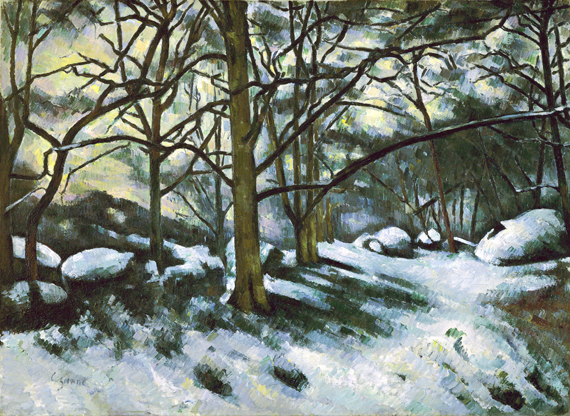 Melting Snow, Fontainebleau by Paul Cezanne, oil painting reproduction on canvas Melting Snow, Fontainebleau by Paul Cezanne