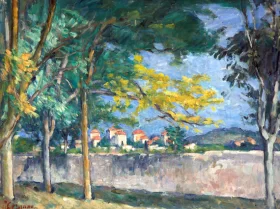 La Route; Le Mur D'enceinte by Paul Cezanne