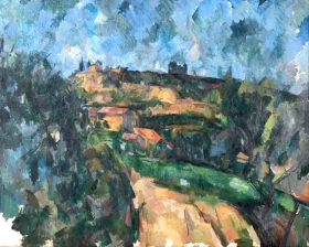 Bend of the road at the Top of the Chemin Des Lauves by Paul Cezanne
