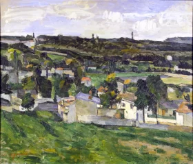 Groupe De Maisons, Paysage D'île De France by Paul Cezanne