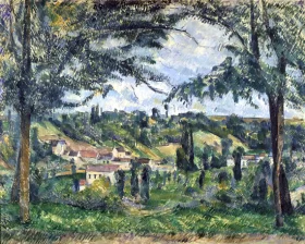Le Hameau Des Pâtis à Pontoise, Encadré Par Des Arbres 1881 by Paul Cezanne