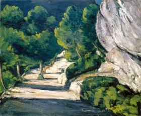 Road with Trees in Rocky Mountains by Paul Cezanne
