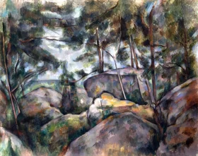 Rocks in the Forest by Paul Cezanne