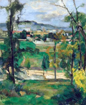 Village Derrière Des Arbres, Île-De-France 1879 by Paul Cezanne