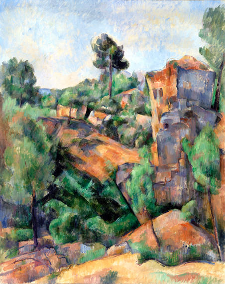 Bibémus Quarry 1895 by Paul Cezanne, oil painting reproduction on canvas Bibémus Quarry 1895 by Paul Cezanne