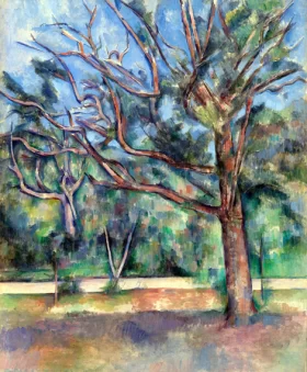 Trees and road 1890 by Paul Cezanne
