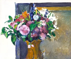 Fleurs dans un Vase Rouge by Paul Cezanne